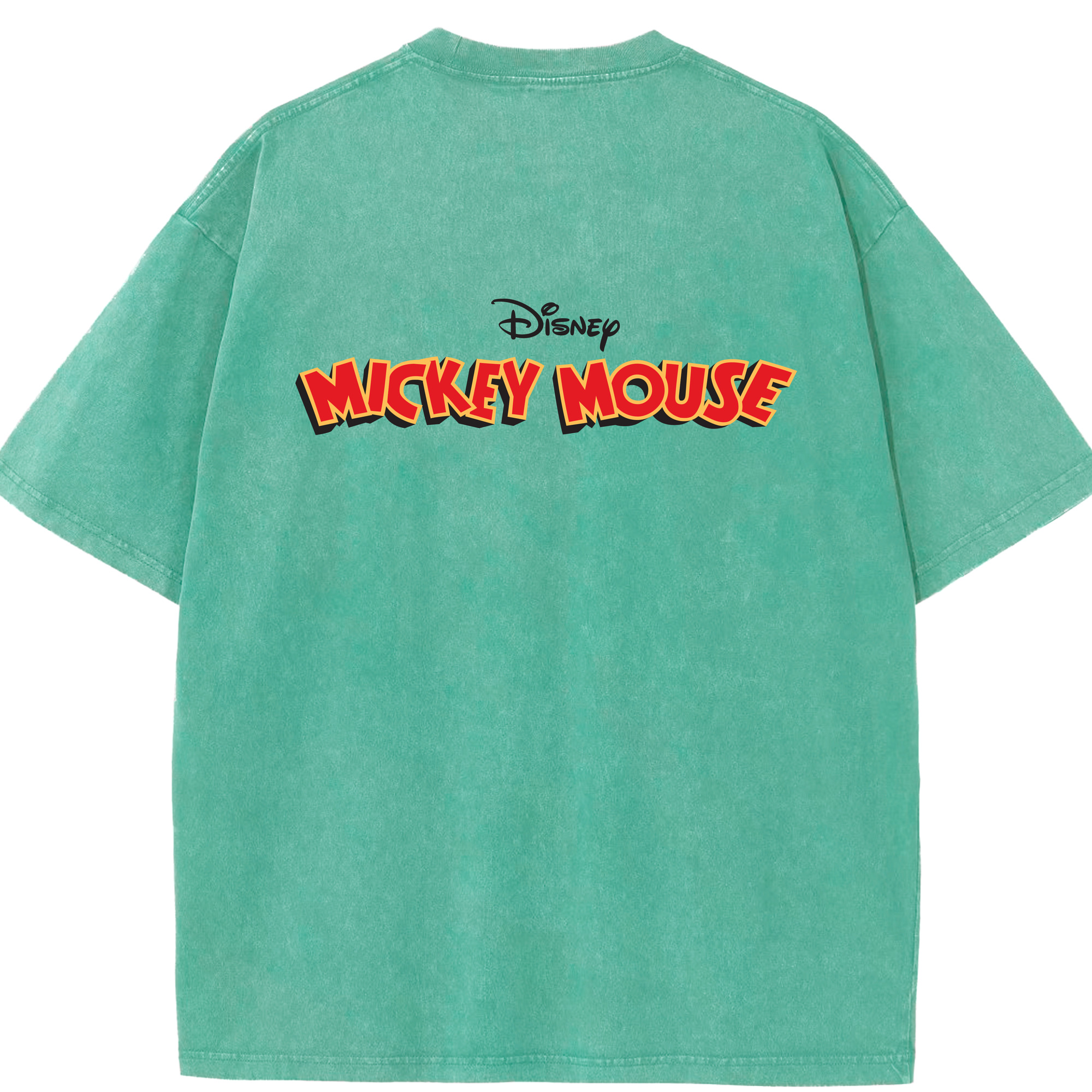 （画像用） ミッキーマウス Mickey Mouse 綿100% ヴィンテージ風 半袖Tシャツ（背面プリント）
